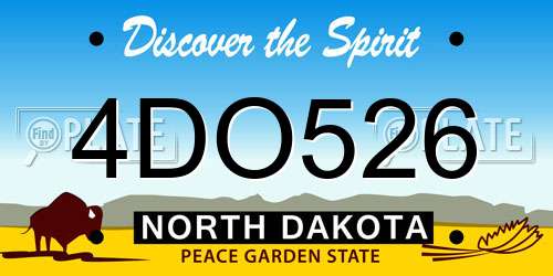 4DO526 North Dakota License Plate