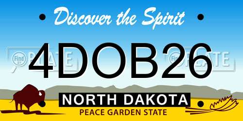 4DOB26 North Dakota License Plate
