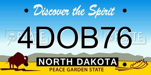 4DOB76 North Dakota License Plate