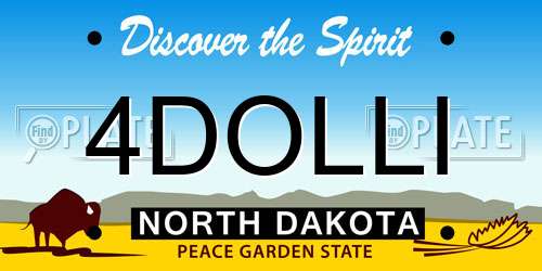 4DOLLI North Dakota License Plate