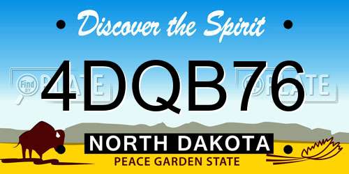 4DQB76 North Dakota License Plate