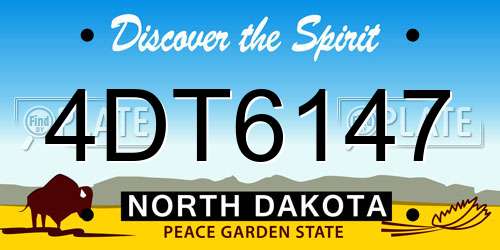 4DT6147 North Dakota License Plate