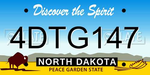 4DTG147 North Dakota License Plate