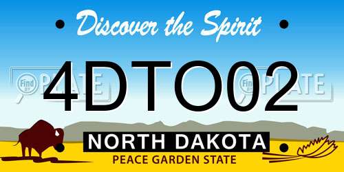 4DTO02 North Dakota License Plate