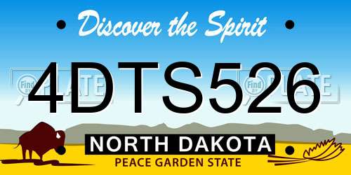 4DTS526 North Dakota License Plate