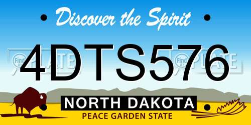 4DTS576 North Dakota License Plate