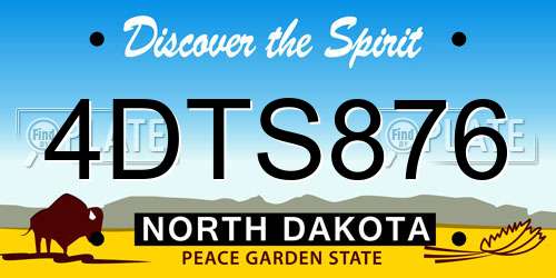 4DTS876 North Dakota License Plate