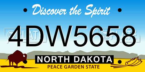 4DW5658 North Dakota License Plate