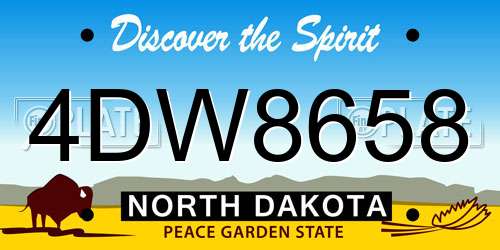 4DW8658 North Dakota License Plate