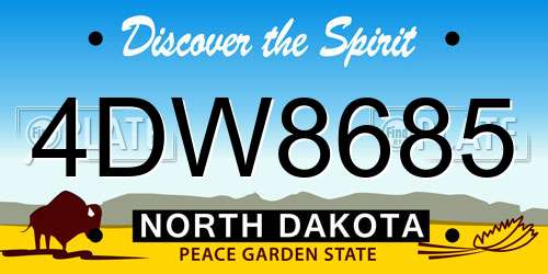 4DW8685 North Dakota License Plate