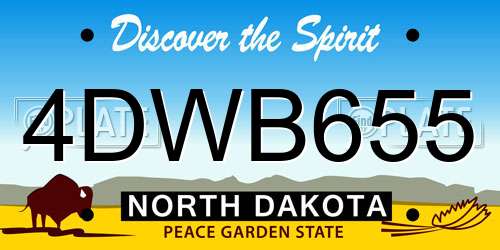4DWB655 North Dakota License Plate