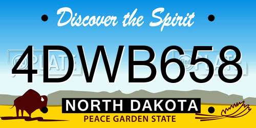 4DWB658 North Dakota License Plate