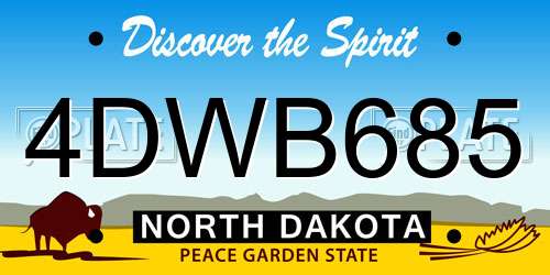 4DWB685 North Dakota License Plate