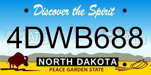 4DWB688 North Dakota License Plate