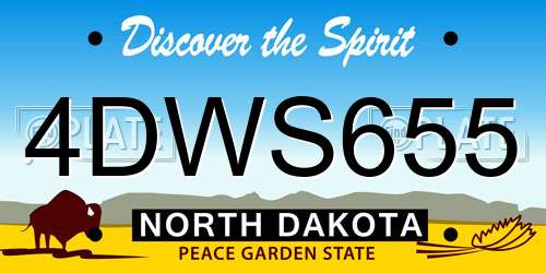 4DWS655 North Dakota License Plate