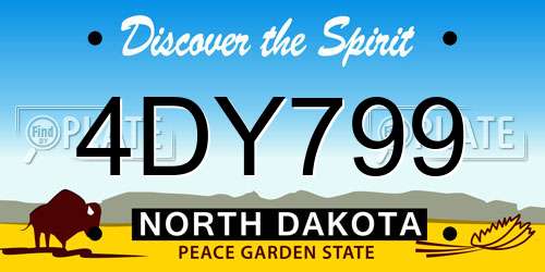 4DY799 North Dakota License Plate
