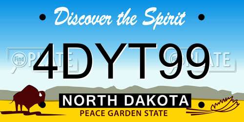 4DYT99 North Dakota License Plate