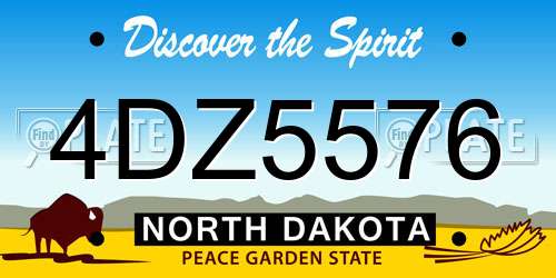4DZ5576 North Dakota License Plate
