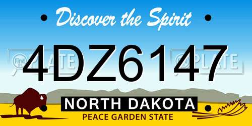 4DZ6147 North Dakota License Plate