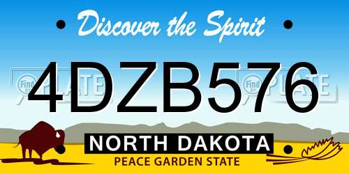 4DZB576 North Dakota License Plate