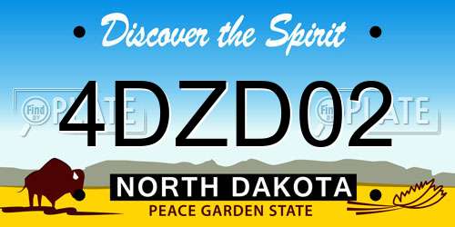 4DZD02 North Dakota License Plate