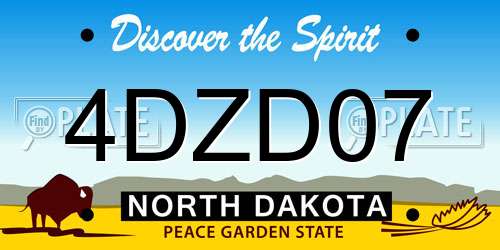 4DZD07 North Dakota License Plate