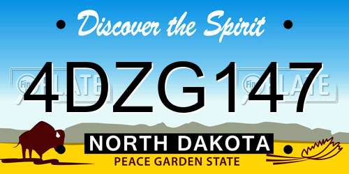 4DZG147 North Dakota License Plate