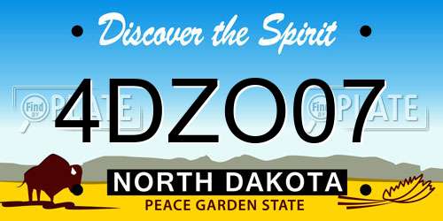 4DZO07 North Dakota License Plate