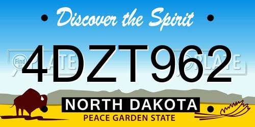 4DZT962 North Dakota License Plate