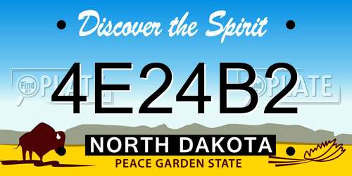 4E24B2 North Dakota License Plate