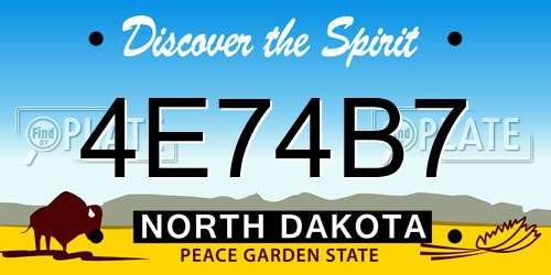 4E74B7 North Dakota License Plate