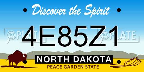 4E85Z1 North Dakota License Plate