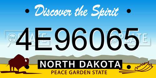 4E96065 North Dakota License Plate