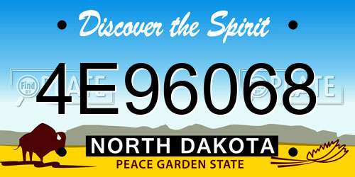 4E96068 North Dakota License Plate