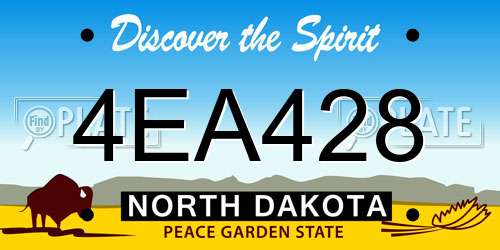 4EA428 North Dakota License Plate