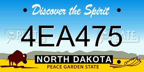 4EA475 North Dakota License Plate