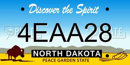 4EAA28 North Dakota License Plate