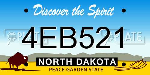 4EB521 North Dakota License Plate