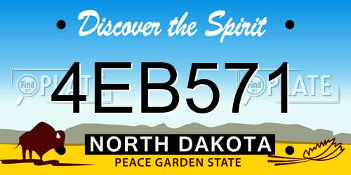 4EB571 North Dakota License Plate