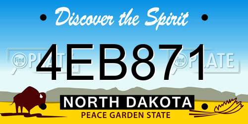 4EB871 North Dakota License Plate