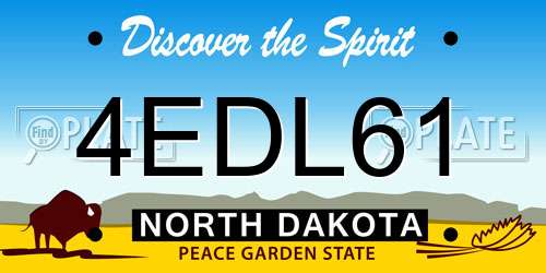 4EDL61 North Dakota License Plate
