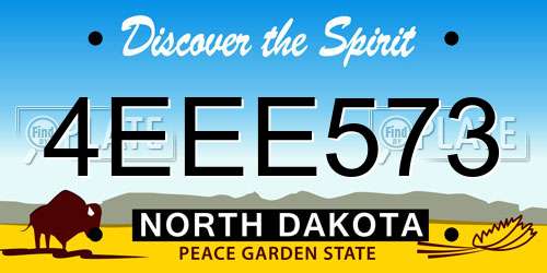 4EEE573 North Dakota License Plate