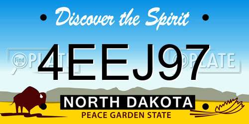 4EEJ97 North Dakota License Plate