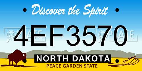 4EF3570 North Dakota License Plate