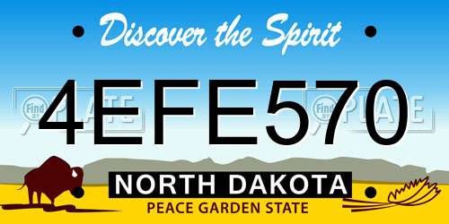 4EFE570 North Dakota License Plate