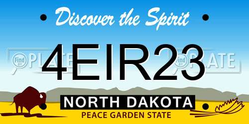 4EIR23 North Dakota License Plate