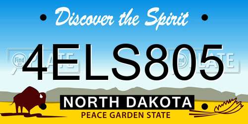 4ELS805 North Dakota License Plate