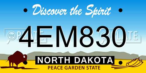 4EM830 North Dakota License Plate