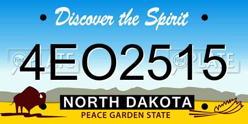 4EO2515 North Dakota License Plate