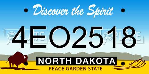 4EO2518 North Dakota License Plate